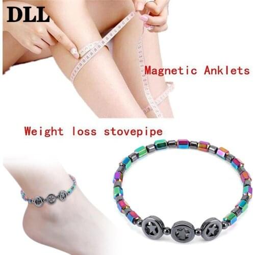Weight Loss Bracelet Therapy Earrings Bracelets Hematite Round Beads Stretch Bracelet For Men And Women Anti-Fatigue Magnetic
