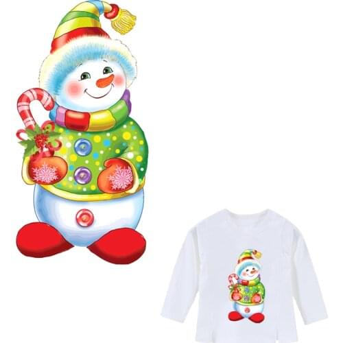 Colife Christmas Patches For Clothing Cute Snowman Patch Childrens DIY Decoration A-level Washable Stickers Christmas Gift