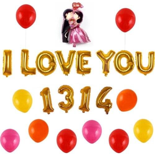 Decoration balloon wedding aluminum film balloon wedding scene layout 16-inch letter aluminum film balloon wedding balloon