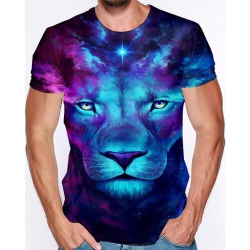 Summer Mens 3D Printing T-shirt Animal Lion Tiger T-shirt Hip Hop Streetwear New style Fashion Tshirt Handsome T Shirt Tops