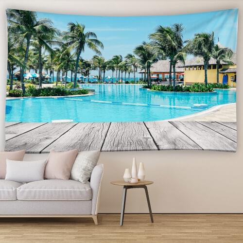 Hot Sale Digital Printed Tapestry Beautiful Wooden Bridge Wall Handing Decoration