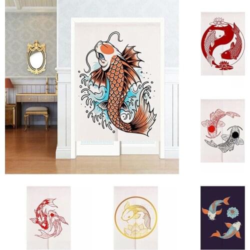 Koi Door Curtain Bedroom Shelter Dust Hanging Curtain Half Panel Curtain Geomantic Curtain Decoration Doorway Hanging Curtain