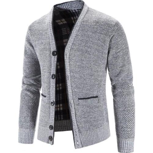 Men Jackets Casual Solid Color V Neck Stylish Coat Male Jacket Knitted Long Sleeve Casual Stylish Streetwear Winter Autumn