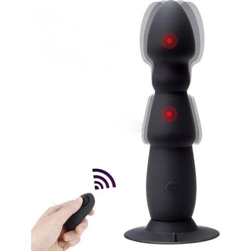 Vibrating Prostate Massager, Remote Control Anal Butt Plug for Male with Suction Cup, Rechargable Waterproof Anal Sex Toy