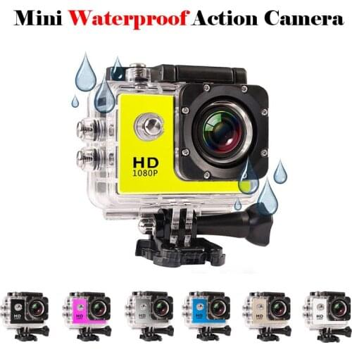 HD 1080P Mini Sports Camera Waterproof Micro Video Cam with 2 Inch LCD Screen Car Bike Camcorder Outdoor Small Action Recorder