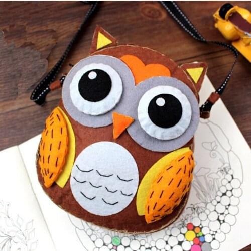 Mylb Felt Fabric DIY Handbag Cartoon Bags For Children Birthday / Festival Gift Sewing Art Free Cutting Material DIY Package Set