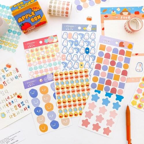 3Pcs/Pack Cute Cartoon Emoticon Smiley Face Sticker Love Mark Label Index Sticker Bag Hand Account Decoration Sticker Stationery