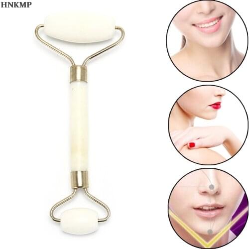 New 1Pc Double Head White Jade Roller Massager Slimming Thin face Body Beauty Health Care Tools Eye Face Neck Facial Relax