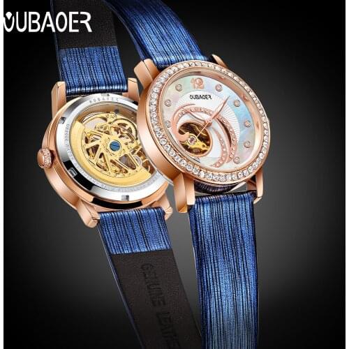 Женские часы-скелетоны OUBAOER China At AliExpress