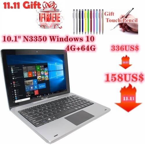 10.1” LCD Screen N3350 Tablet PC With Pin Docking Keyboard 4+64GB Windows 10 Tablets Support Wifi BT4.0 With Dual Cameras