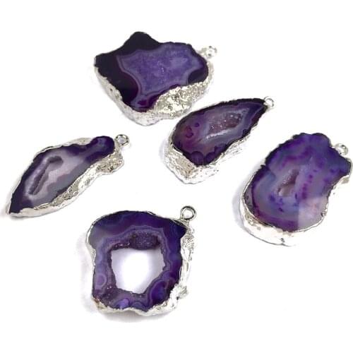 Natural Stone irregular Shape Semi-precious Pendant Charms for Women Jewelry Making DIY Necklace Bracelet