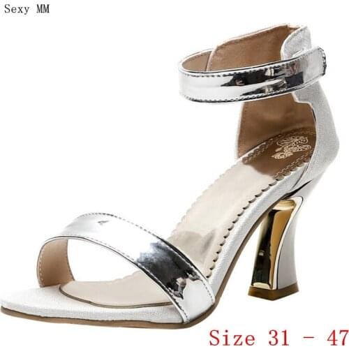 Women Gladiator Sandals High Heels Pumps Summer Shoes Woman High Heel Sandals Small Plus Size 31 32 33 - 40 41 42 43 44 45 46 47
