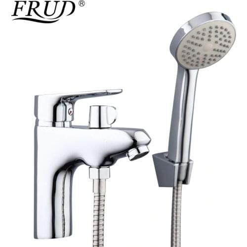 Frud 1set bathroom fixture Zinc alloy faucets with hand shower head toilet water basin sink tap bath sink faucet water mixer
