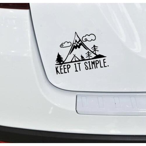 15x11.9cm Interesting Camping In Mountain Keep It Simple Vinyl Car Sticker Vivid Window Decal N549