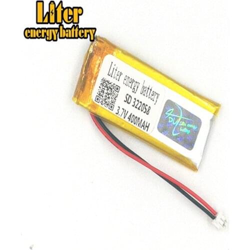 1.5MM 2pin connector 322058 302060 3.7V 400mah high quality rechargeable lithium-ion battery for e-books GPS PDA Car recorder