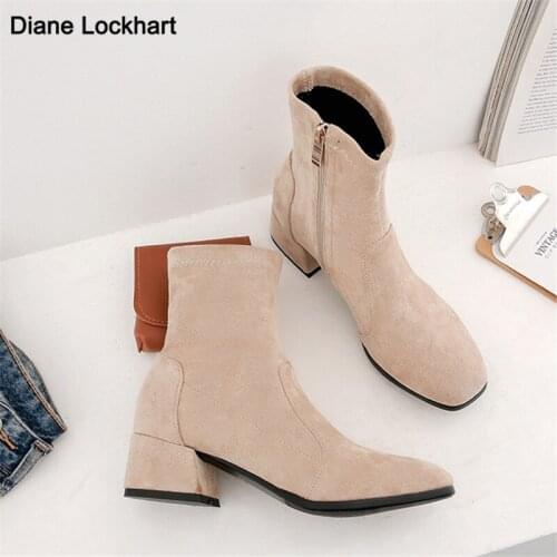 2021 Winter New Chelsea Boots Women Shoes Elasticated Snake print Ankle Boots Pointed platform botas mujer chaussures femme 33