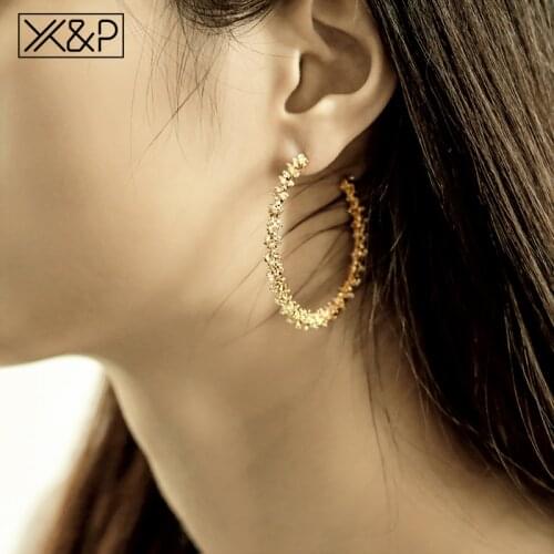 New Vintage Earrings For Women Geometric C Round Gold Statement 2020 Female Metal brincos Hanging Dangle Earings Fashion Jewelry