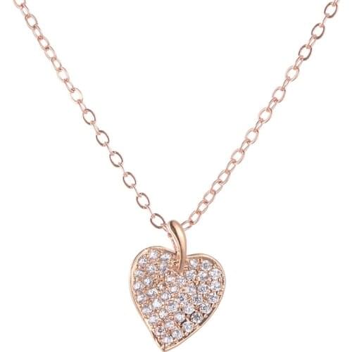 Women Necklace Banquet Engagement Necklace Specially Set For Women Micro Set Zircon Heart Gold Color Necklace Gift For Girl