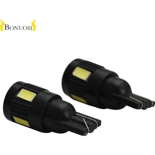 10PCS High Quality 6SMD 5730 LED Projector Lens Auto Wedge Lamp WY5W 192 168 W5W T10 6 SMD 5630 LED Car Light Parking Bulb