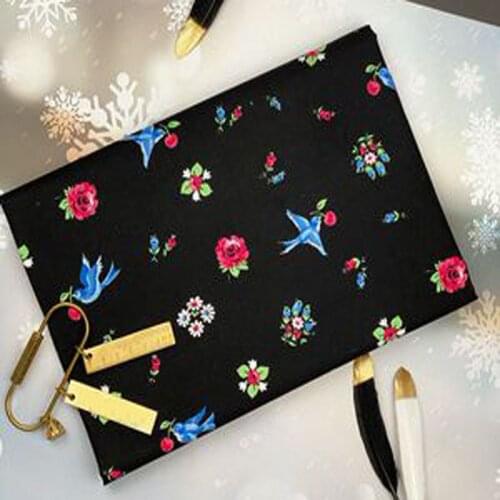 100% Cotton ViaPhil Brand New Black White Lucky Bird & Flowers Cotton Fabric DIY sewing Clothing Tissue