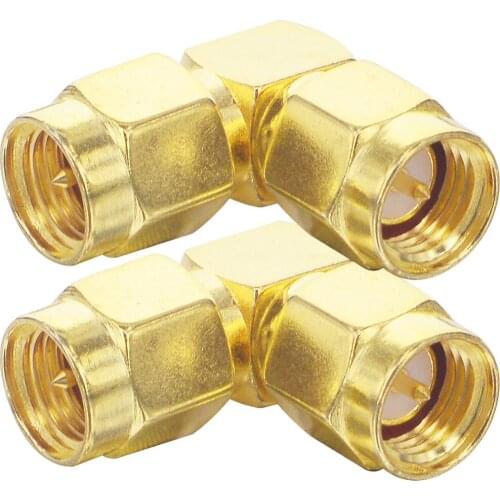 100PCS RF adapter SMA male to SMA Male connector 90 degree right angle SMA male to SMA male adapter for 3g 4g Antenna
