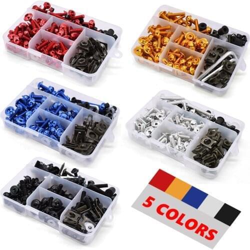 175PCS Motorcycle Fairing Bolts Screw Aluminum Bodywork Screws Nut Kit For Suzuki GSXR400 GSXS1000 VS800 VZ800 vz 800 DL1000