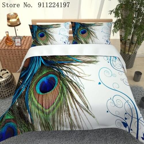2021 New Product Warm Bedding Set Quality Duvet Cover Kids Adult Quilt Cover Twin/Full Queen/King 240x220cm Peacock Cover Set