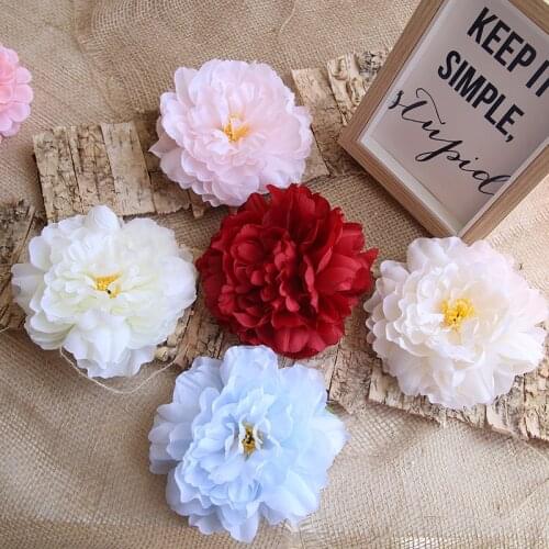 3pcs Artificial flower 15cm 9 color peony head high-grade Fake flower home wedding Christmas DIY decoration