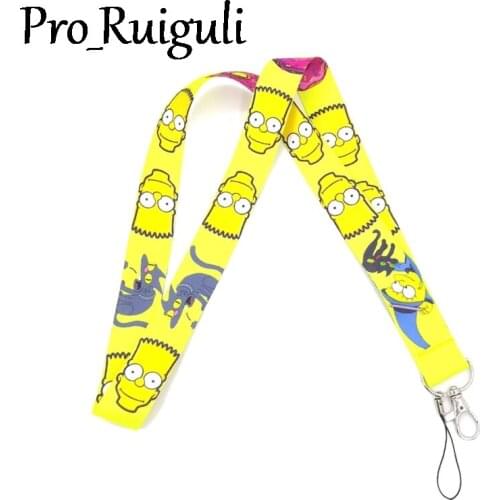 30pcs Funny Cartoon Characters Neck Strap Lanyards ID badge card holder keychain Mobile Phone Strap Ribbon webbing necklace