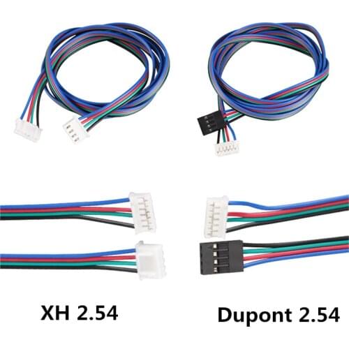4PCS 3D Printer Motor Cable Connector 100CM HX2.54/Dupont 2.54 4pin to 6pin White Terminal