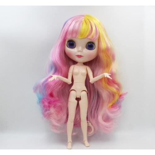 Free Shipping big discount RBL-571J DIY Nude Blyth doll birthday gift for girl 4color big eye doll with beautiful Hair cute toy