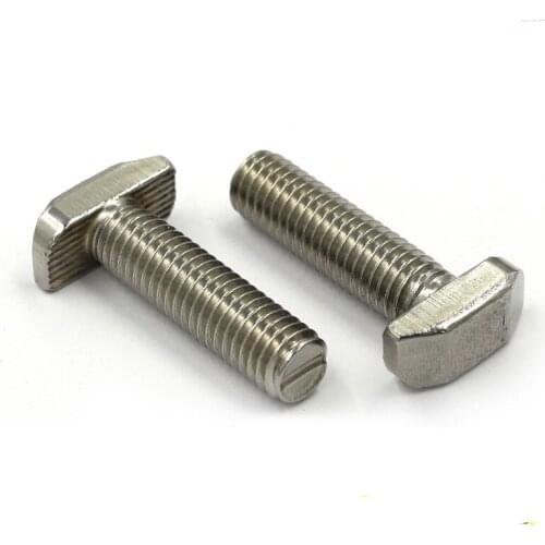 10pcs M6 Nickel Plated T nut Hammer Head Fasten screw for Aluminum Extrusion Profile 3030 series