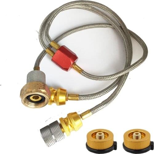 Duplex Stainless Steel Camping Stove Propane Refill Adapter Gas Burner LPG Flat Cylinder Tank Coupler Bottle Adapter Safe Save