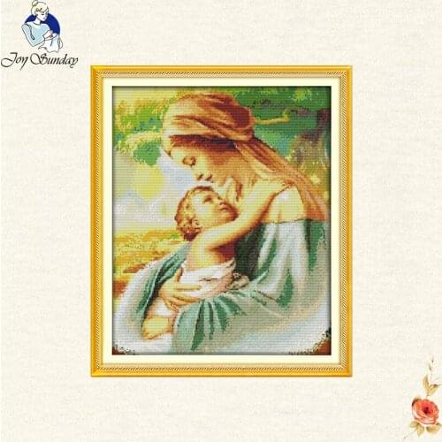 Joy sunday The son and the virgin cross stitch Needlework,DIY DMC Cross stitch,Sets For Embroidery kit home decoration Counted