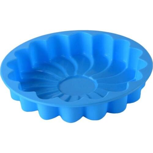 Flower Shape Cake Mold Solid Color Silicone DIY Baking Mold Cake Pan Cake Round Mold Muffin Cupcake Baking Pan Baking Tool