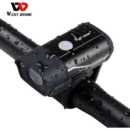WEST BIKING Bike Front Light USB Rechargeable Bicycle Headlight Waterproof 5 Modes Cycling Safety Flash light Bicycle Lamps