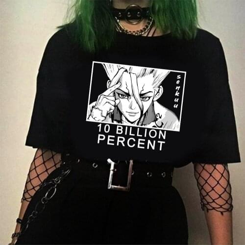 Anime Dr STONE T-shirt Ishigami Senkuu Printed Fashion T Shirt Summer Tops Unisex Causal Short Sleeve Harajuku Tees