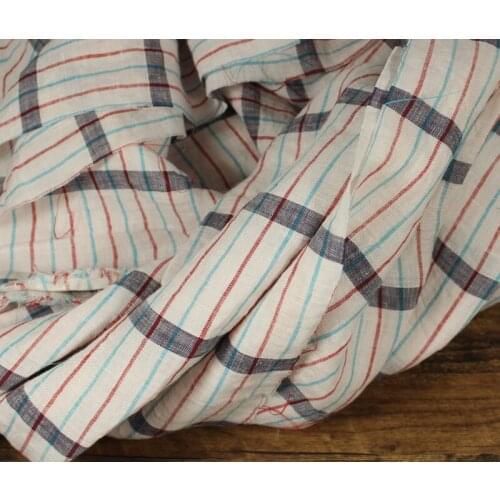 Quality flax fabric High end light pink stripe tissu Shirt, skirt and gown fabrics