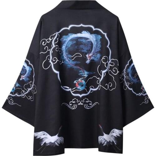 Yukata Haori Japanese Dragon Kimono Cardigan Men Samurai Costume Asian Clothes Kimonos Jacket Mens Shirt bathrobe women new 2020