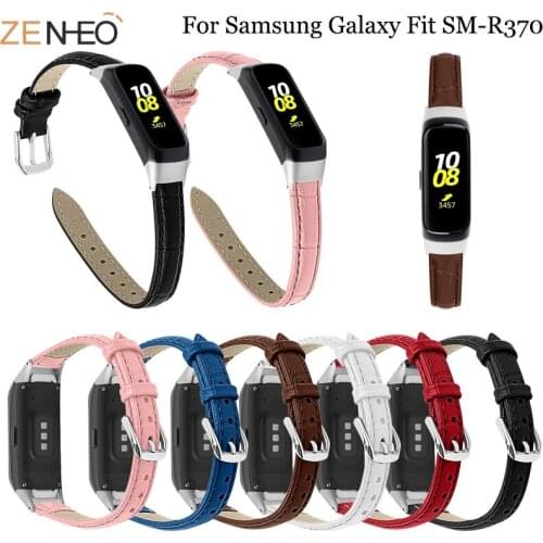 Leather Watchband Strap for Samsung Galaxy Fit SM-R370 Smart Bracelet Watch Wristband Replacement for Galaxy Fit SM-R370 Correa