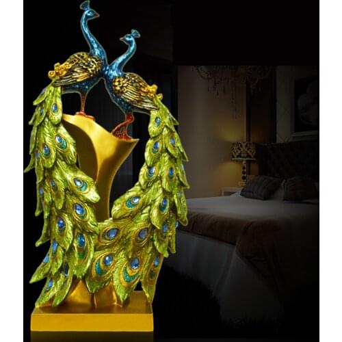 Creative Decoration Resin Crafts Modern Living Room Decoration Peacock Open Screen Home Feng Shui Decoration New Wedding Gift