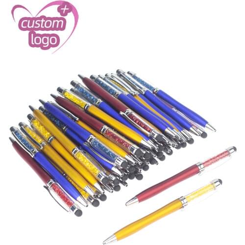Lot 50pcs Color Crystal Stylus Ball Pen Touch Screen Ballpoint Pen Custom Logo Pen Promotional Gift Pen Personalized Giveaway