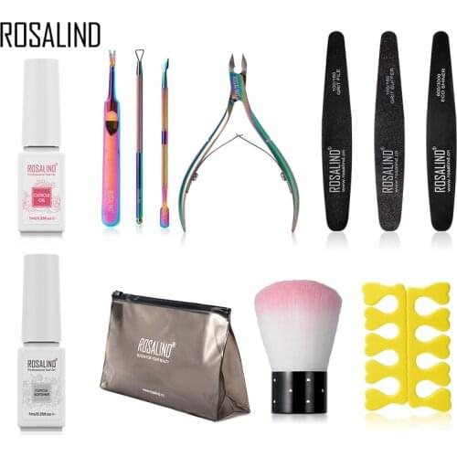 ROSALIND Manicure Set Stainless Steel Nail Cutter Scissor Cuticle Nipper Nail Accessories For Removing Gel Polish Nail Care Tool