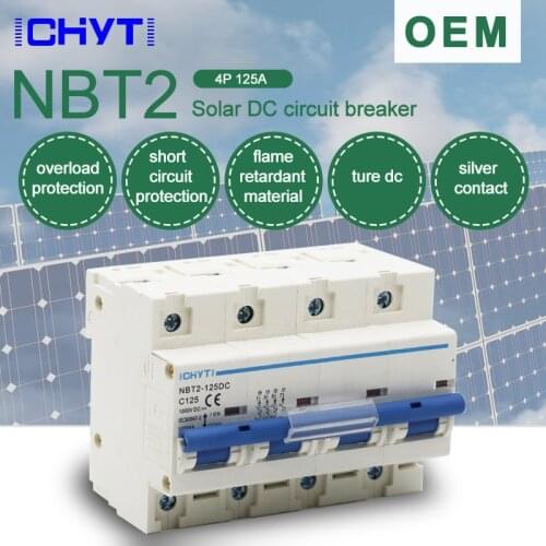 4P DC 1000V Solar Mini Circuit Breaker 80A 100A 125A MCB for PV System