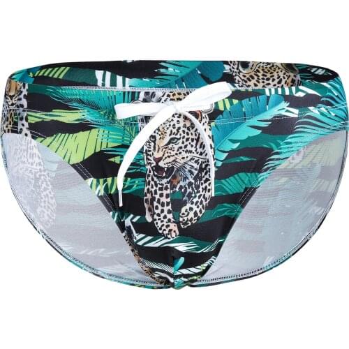 Men Printing Bathing Suit Swimming Briefs Summer Briefs Low Waist Swimming Trunks Sexy Trunks Swimwear Shorts Bulge Beach Wear