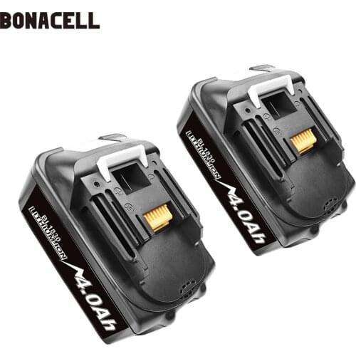 Bonacell 18V 4000mAh BL1830 Lithium Battery Pack Replacement for Makita Drill LXT400 194205-3 194309-1 BL1815 BL1840 BL1850 L30