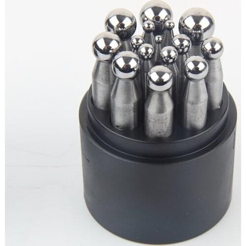 15pcs Dapping Block Set Steel Dapping Punches for Jewelry Sculpture Forming