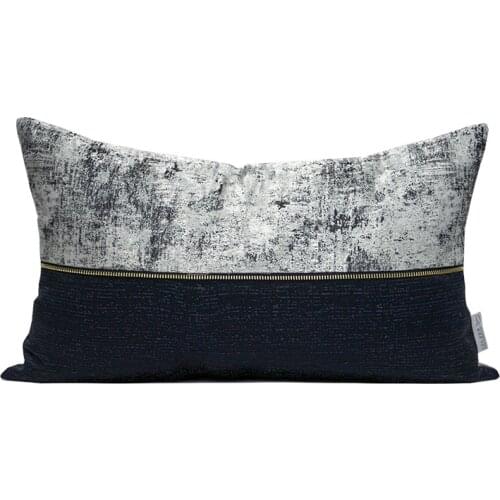 Home Decor Cushion Cover Grey Black Waist Pillowcase Metal Decorative Cushions For Sofa Car Living Room 30x50cm