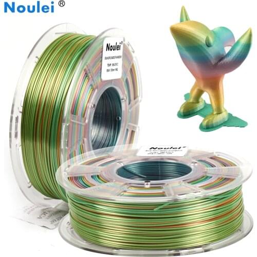 Noulei PLA Filament Silky Shiny Rainbow Multicolor Splendid 3D Printing Filament 1.75mm 1KG 3d Printing Material