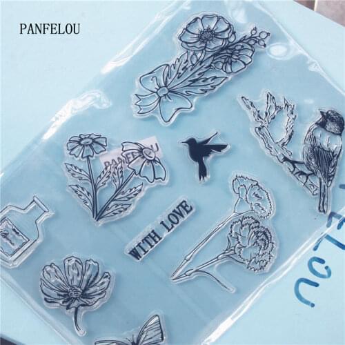 PANFELOU The bird flower Clear Stamp DIY Silicone Seals Scrapbooking/Card Making/Photo Album Decoration Supplies sheets